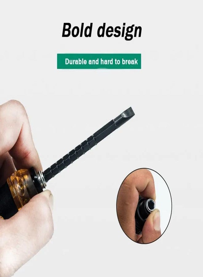 Rasdion 2 in 1 Reversible Ratchet Screwdriver with Length Adjustable for Application Flat & Phillips Head with Solid Rubber Handle (Screwdriver) - Image 4